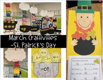 Preview of March St. Patrick's Day Craftivity - Math and ELA