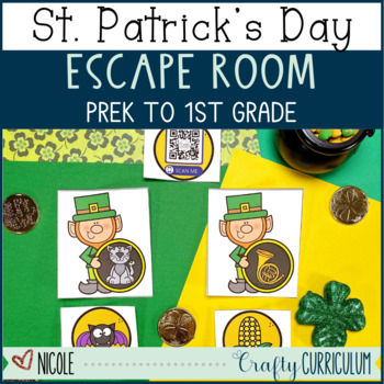 Preview of March St. Patrick's Day Escape Room Crack the Code, Break Out 