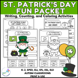 March St. Patrick's Day Fun Packet - Writing and Coloring 