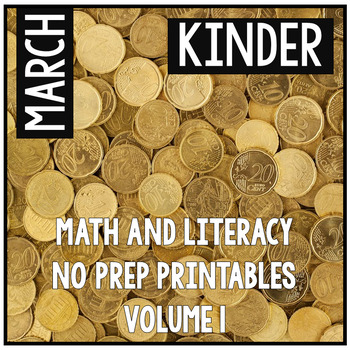 Preview of March St. Patrick's Day Kindergarten Math and Literacy NO PREP