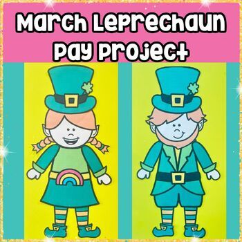 Preview of March St. Patrick's Day Build A Leprechaun Math and Money Craft