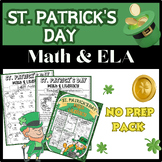 March/St. Patrick's Day Math and Literacy Activities: ELA,