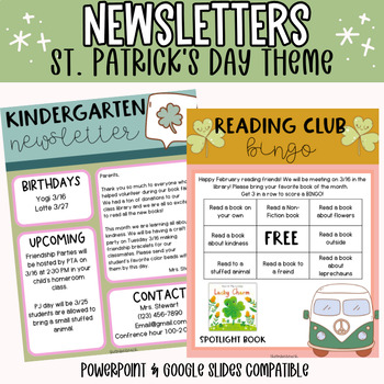 Preview of March St. Patrick's Day Newsletter Templates | Editable