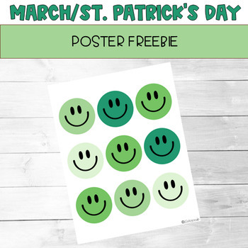 Preview of March/St. Patrick's Day Poster- Bulletin Board/Door Sign FREEBIE