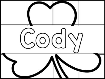 Preview of March/St. Patrick's Day Simple Name Coloring