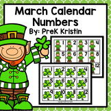 March (St. Patrick's Day Themed) Calendar Numbers