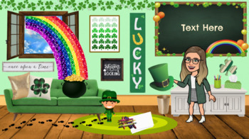 Preview of March St. Patrick's Day Virtual Bitmoji Classroom