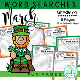 St. Patrick's Day Spring Word Searches Fun March Activitie
