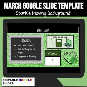 Preview of March St Patricks Day Google Slide Background Templates (Animated GIF Elements)!