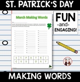 March St. Patrick's Day Making Words Spelling Activity