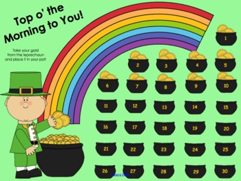 Preview of March St. Patrick's Day "Top o' the Morning" SMART Board Attendance Activity