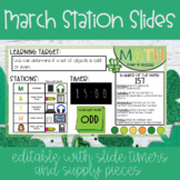 March Station Assignment Slides with Timer |  Editable | U