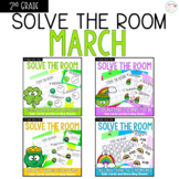 March Task Card Bundle | 4 Second Grade Math Centers