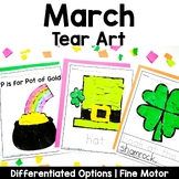 March Tear Art Crafts | St Patrick's Day | Fine Motor