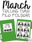 March Telling Time File Folders for Special Education