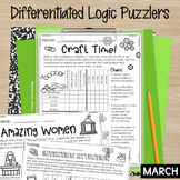 March Themed Logic Puzzles Brain Teasers Differentiated Gr