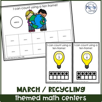 Preview of March / Recycling Themed Math Centers for Special Education, ECE or Kinder