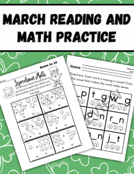 Preview of March Themed Work Packets-St. Patrick's Day Activities for Centers & Small Group