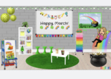 March Virtual Classroom with Links Bright Girl St. Patrick's Day