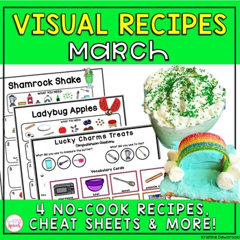 Preview of March Visual Recipes | Cheat Sheets | Speech Therapy | Life Skills