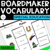 March Vocabulary Unit- Boardmaker