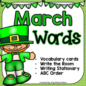 Preview of March Words - Vocabulary Cards