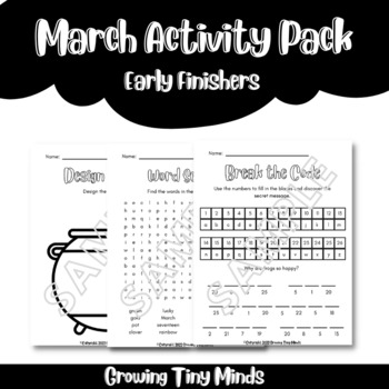 Preview of March Winter Activity Pack Early Finishers