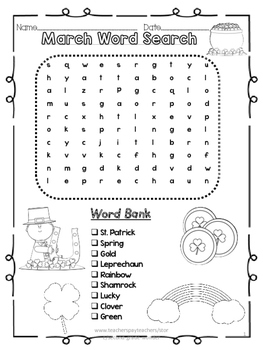 teacher scramble word worksheet super Second by March 2 Wonder Grade Levels TpT Word   Search