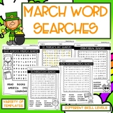 March Word Search: Read Across America, Spring Break, St. 