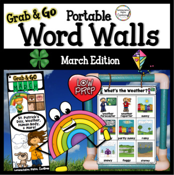 Preview of March Word Wall: Weather, St. Patrick's Day, Body, Habitats, Spring Word Walls