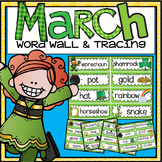 Word Wall and Tracing: March (St. Patrick's Day, Spring, S