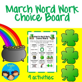Preview of March Word Work Choice Board