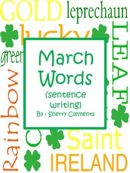 Preview of St Patricks Day Sentence Writing | March Words | Book