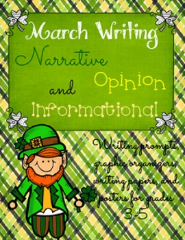 Preview of March Writing Prompts and Graphic Organizers