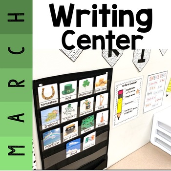 Preview of March Writing Center | Nonfiction Pictures | Real Pictures | Editable