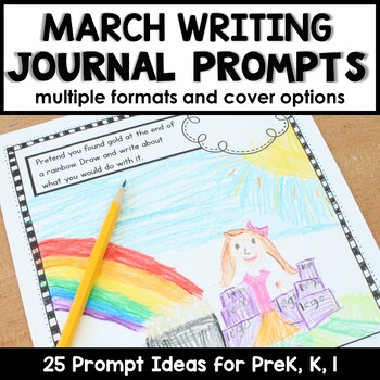 Preview of March Writing Journal Prompts for Preschool and Kindergarten