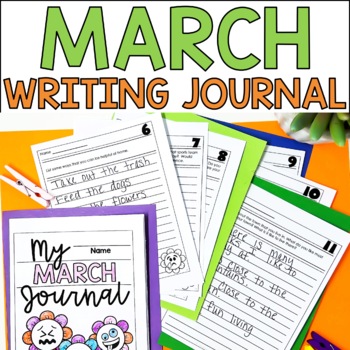 Preview of March Writing Journal | Spring Writing Prompts | Daily Journal Prompts