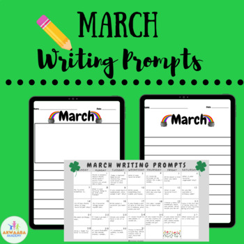 March Writing Prompt Calendar with Writing Templates by Akwaaba Akademy
