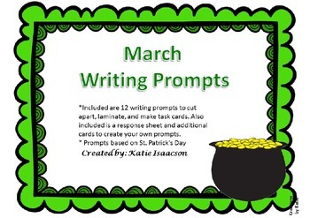 March Writing Prompts by Katelynn Isaacson | Teachers Pay Teachers
