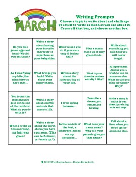 Preview of March Writing Prompts