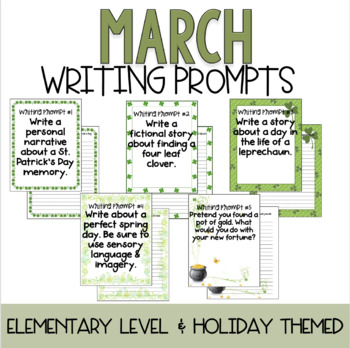 March Writing Prompts by The Very Tiny Teacher | TPT