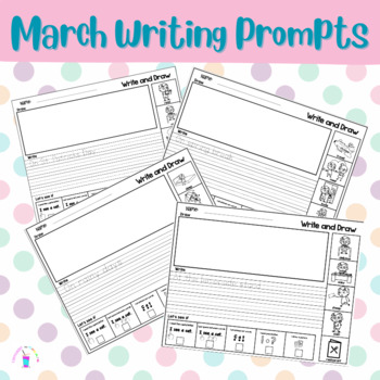 March Writing Prompts by Caffeinate then Create | TPT