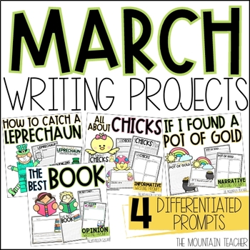 Preview of March Writing Prompts, Crafts for Bulletin Boards, and Activities BUNDLE