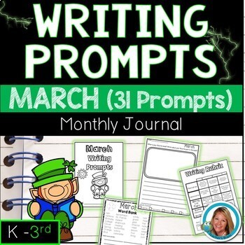 Spring Writing Prompts - March Journal K-3 by Teacher's Brain - Cindy ...