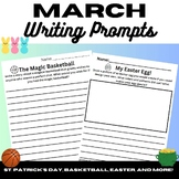 March Writing Prompts Journal | St. Patty's | Basketball | Easter