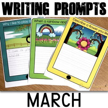 March writing prompts for Kindergarten by CrazyCharizma | TpT