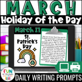 March Writing Prompts | Morning Meeting | Holiday of the Day