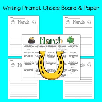 March Writing Prompts: Printable and Digital Google Slides | TPT