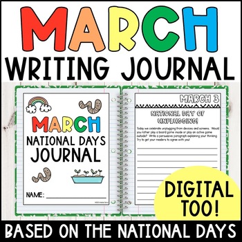 Preview of March Writing Prompts and Writing Journal 3rd Grade - 4th Grade - 5th Grade