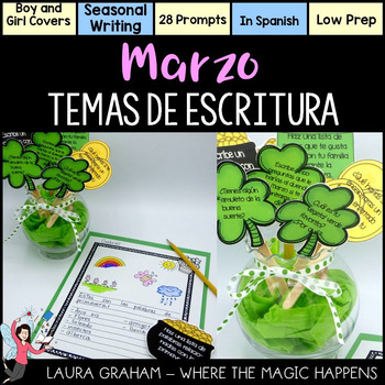 Preview of March Writing Prompts in Spanish